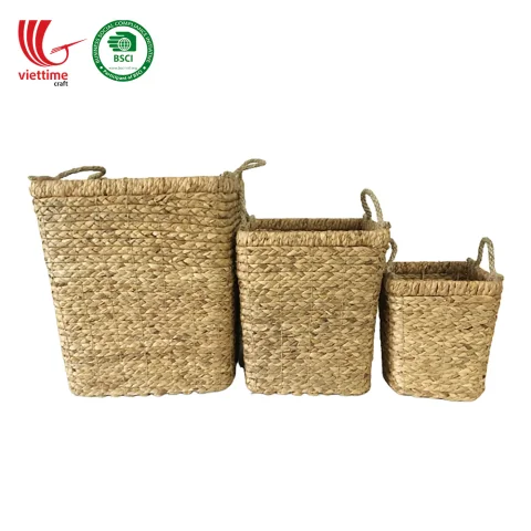 NEW Water Hyacinth Basket SET 3 Wholesale