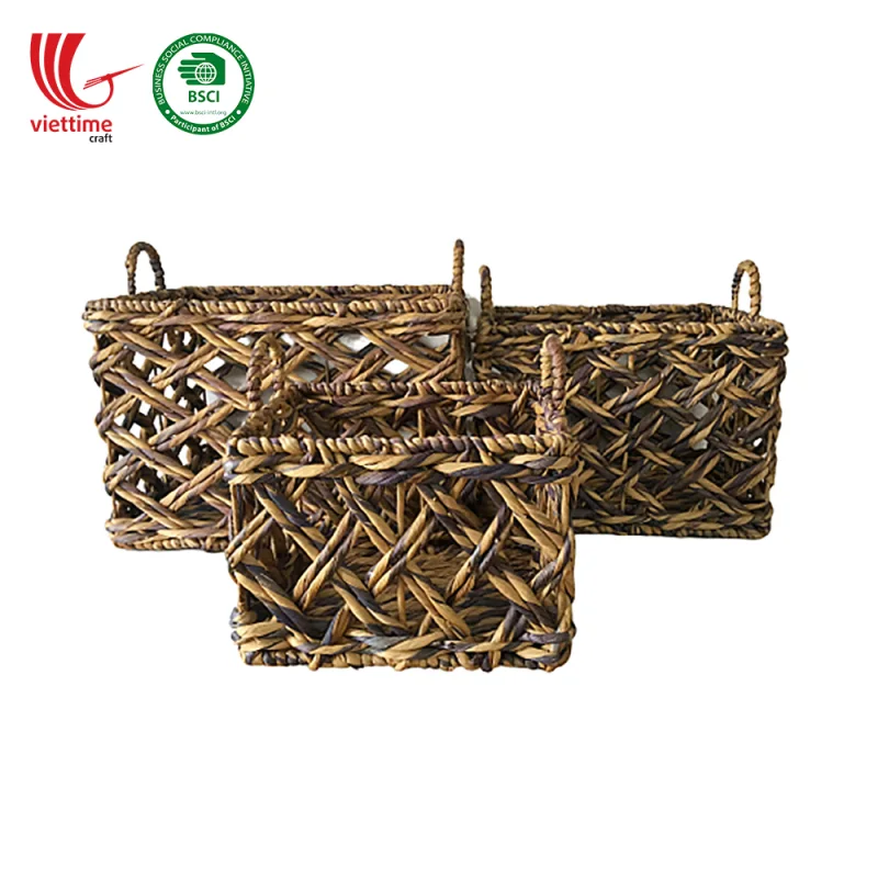 NEW Water Hyacinth Basket SET 3 Wholesale