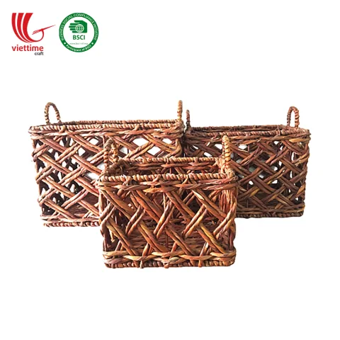 NEW Water Hyacinth Basket SET 3 Wholesale