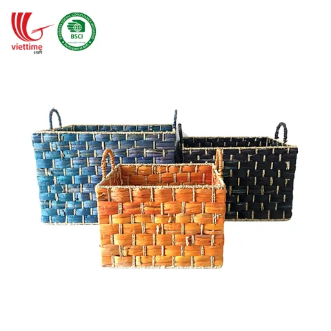NEW Water Hyacinth Basket SET 3 Wholesale