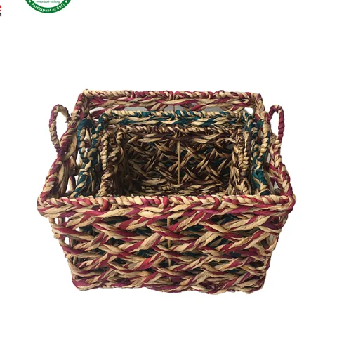 NEW Water Hyacinth Basket SET 3 Wholesale