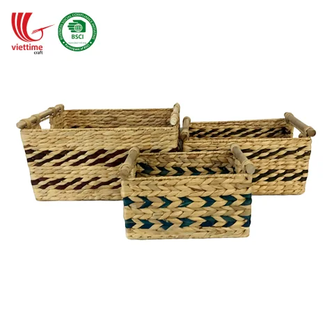 Water Hyacinth Baskets For Storage SET