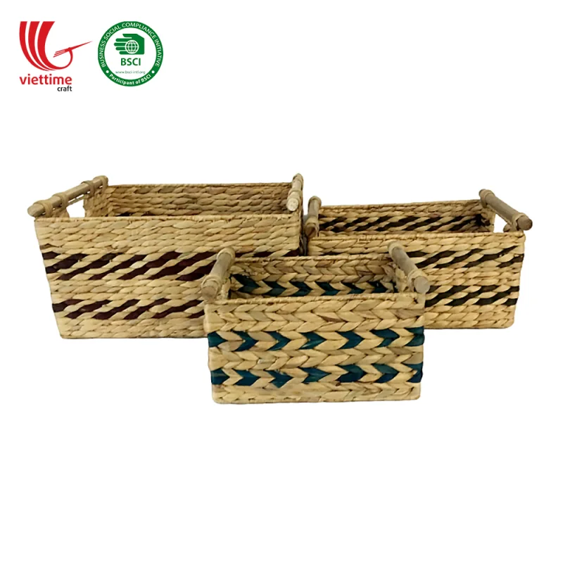 Water Hyacinth Baskets For Storage SET