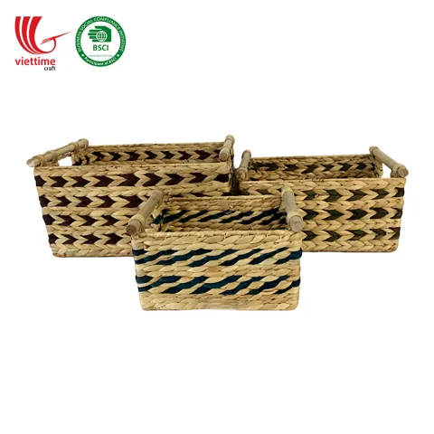 Water Hyacinth Baskets For Storage SET