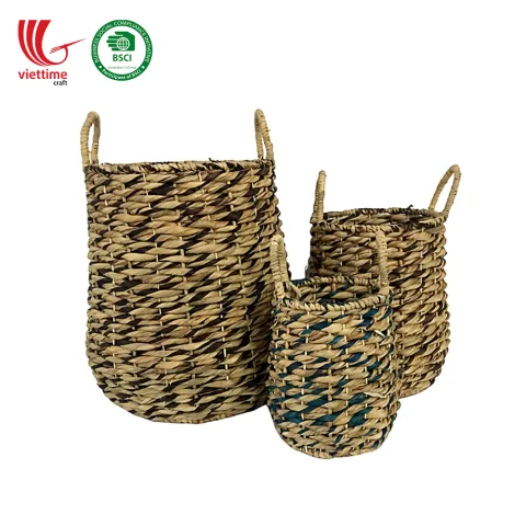 SET Water Hyacinth Baskets For Storage