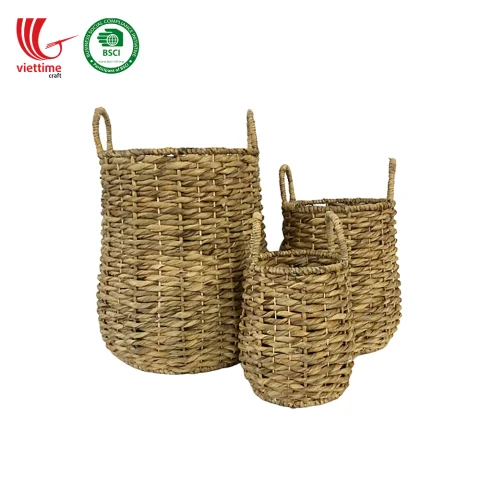 SET Water Hyacinth Baskets For Storage