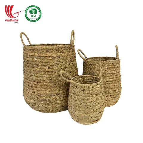 SET Water Hyacinth Baskets For Storage