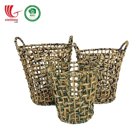 SET Water Hyacinth Baskets For Storage