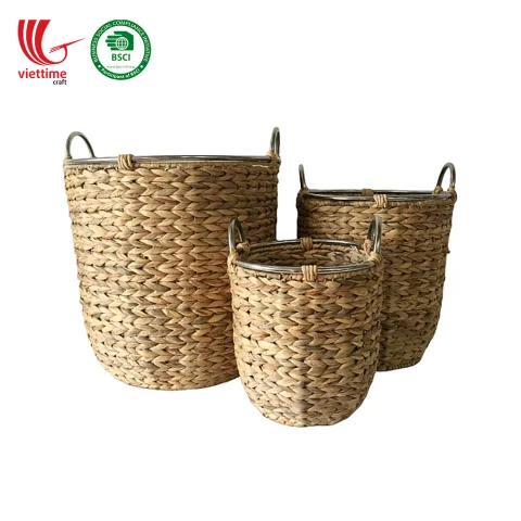 SET Water Hyacinth Baskets For Storage
