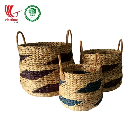 Water Hyacinth Baskets For Storage SET 3