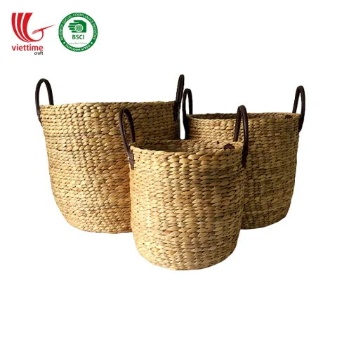 Water Hyacinth Baskets For Storage SET 3