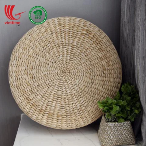 Braided Water Hyacinth Floor Cushion