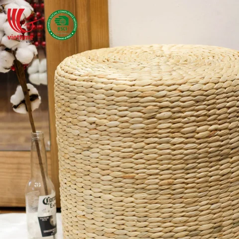 HandWoven Water Hyacinth Round Ottoman