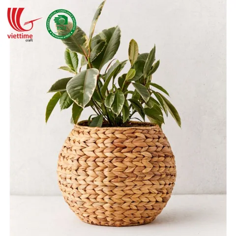 Handwoven Water Hyacinth Plant Holder