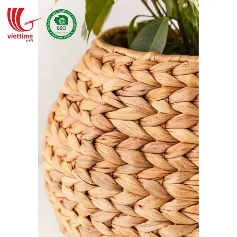 Handwoven Water Hyacinth Plant Holder