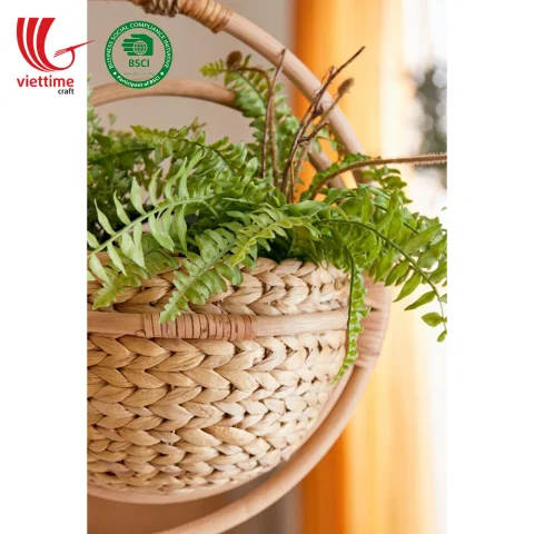 Water Hyacinth Hanging Plant Hanger With Rattan