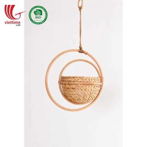 Water Hyacinth Hanging Plant Hanger With Rattan