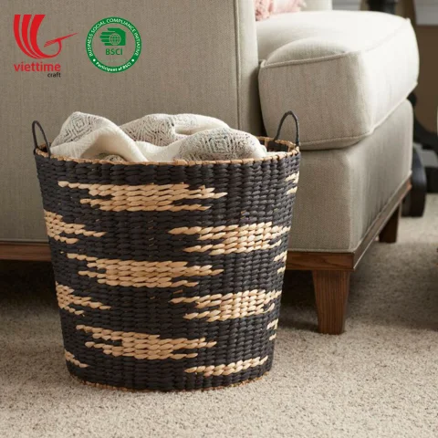Nice Pattern Water Hyacinth Laundry Baskets