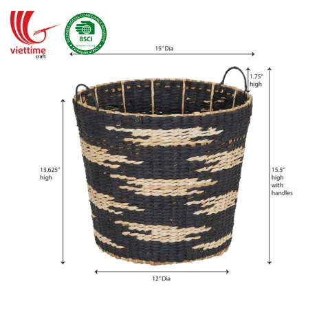 Nice Pattern Water Hyacinth Laundry Baskets