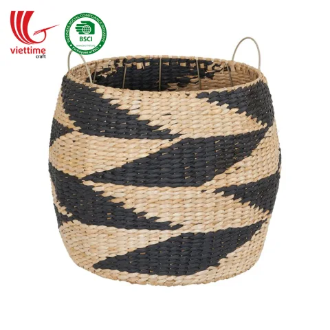 Rattan Export Round Pattern Water Hyacinth Laundry Baskets - REX-B00211