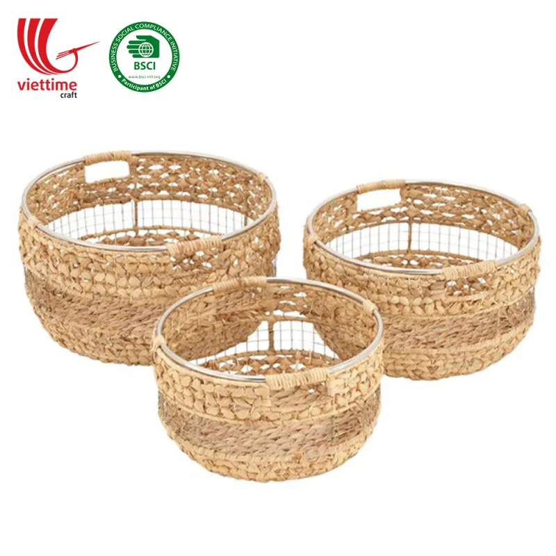 Water Hyacinth Baskets For Decor Home