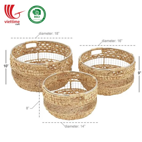 Water Hyacinth Baskets For Decor Home