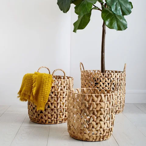Water Hyacinth Laundry Basket Set
