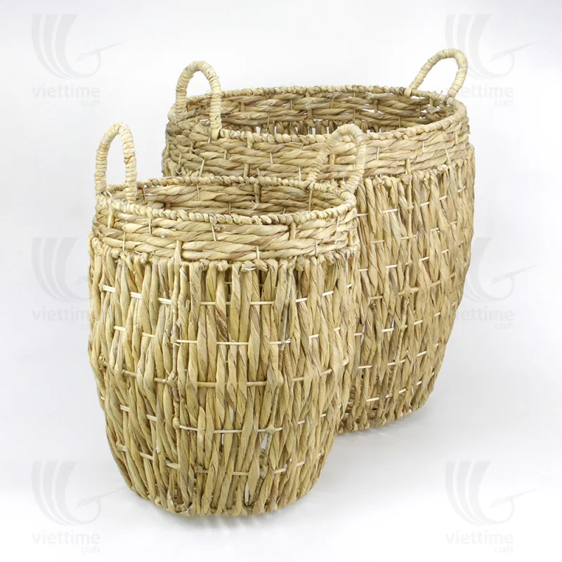 Water Hyacinth Laundry Basket Set