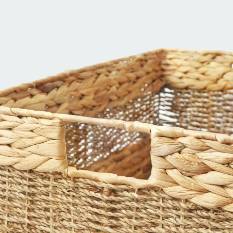Rectangular Water Hyacinth Mixed Basket