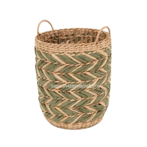Set of 3 Water hyacinth Storage Basket With Handles