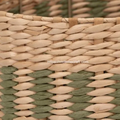 Set of 3 Water hyacinth Storage Basket With Handles