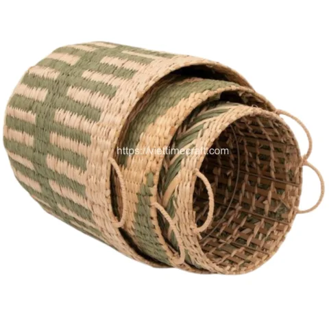 Set of 3 Water hyacinth Storage Basket With Handles
