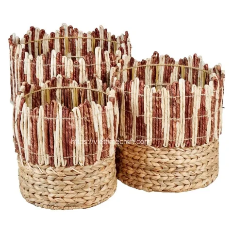 Scallop Pattern Water Hyacinth Storage Basket Wholesale