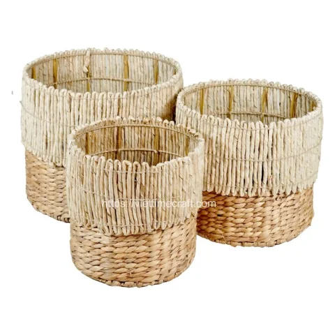 Scallop Pattern Water Hyacinth Storage Basket Wholesale