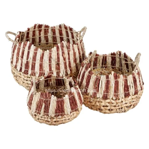 Water Hyacinth Storage Basket With Handle Wholesale