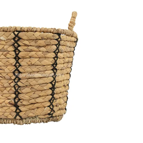 Natural Black Water Hyacinth Storage Basket