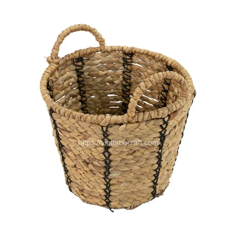 Natural Black Water Hyacinth Storage Basket