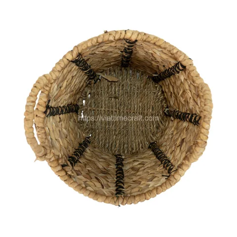 Natural Black Water Hyacinth Storage Basket