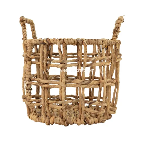 Water Hyacinth Storage Basket With Handle