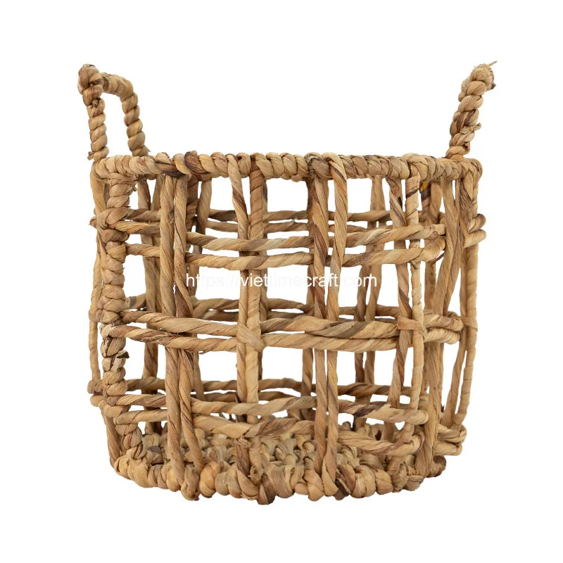 Water Hyacinth Storage Basket With Handle
