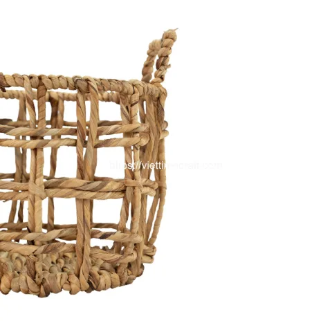 Water Hyacinth Storage Basket With Handle
