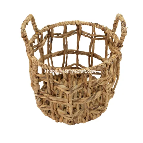 Water Hyacinth Storage Basket With Handle