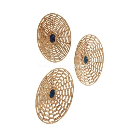 Set of 3 Water Hyacinth Wall Decor