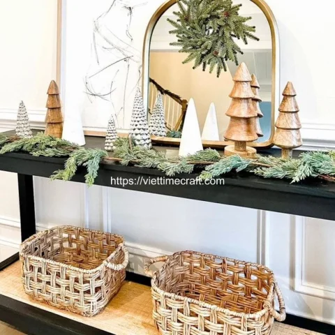 Set 4 Of Water Hyacinth Baskets With Handle