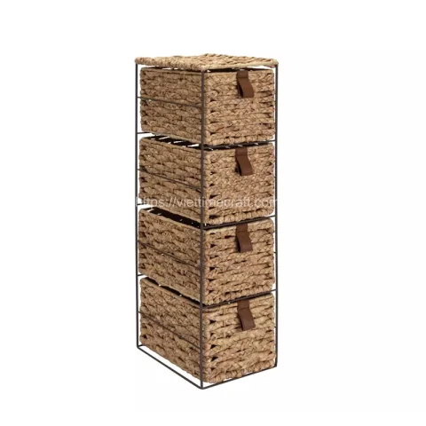 Natural 4 Drawer Storage Tower Wholesale