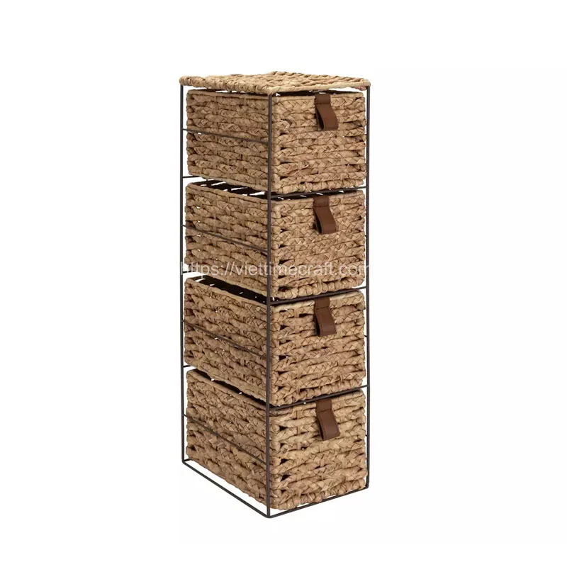 Natural 4 Drawer Storage Tower Wholesale