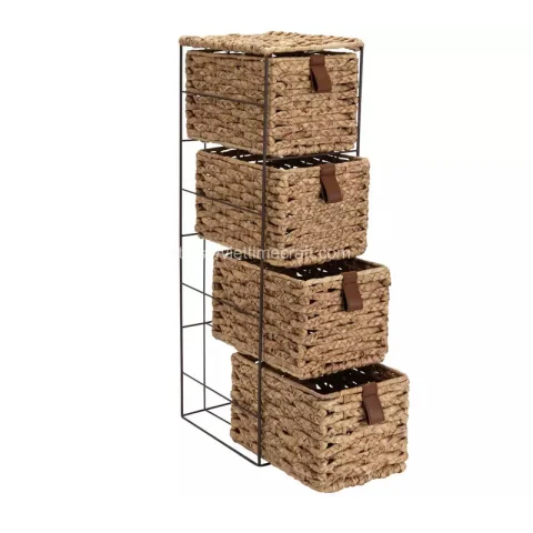 Natural 4 Drawer Storage Tower Wholesale