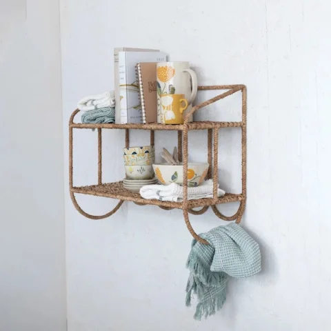 Best Selling Water Hyacinth Wall Hanging Shelf Decor