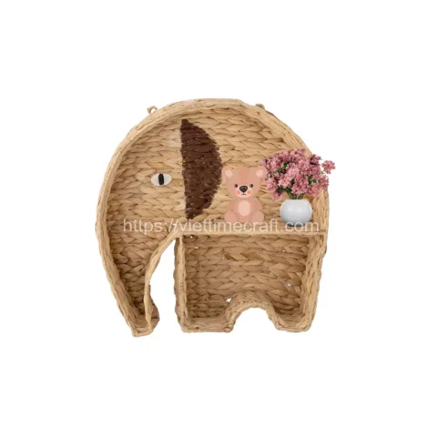 An Eleplant Water Hyacinth Wall Hanging Shelf Decor