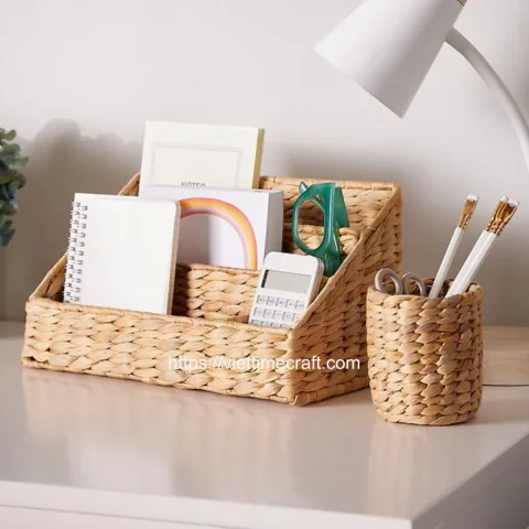 Water Hyacinth Basket Desktop Organizer Wholesale